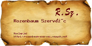 Rozenbaum Szervác névjegykártya